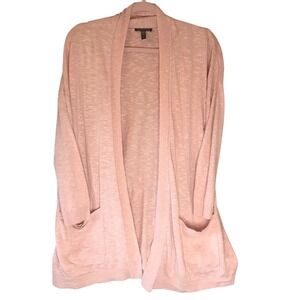 Eileen Fisher Long Sleeve Organic Linen Blend Open Front Cardigan Sweater Size S